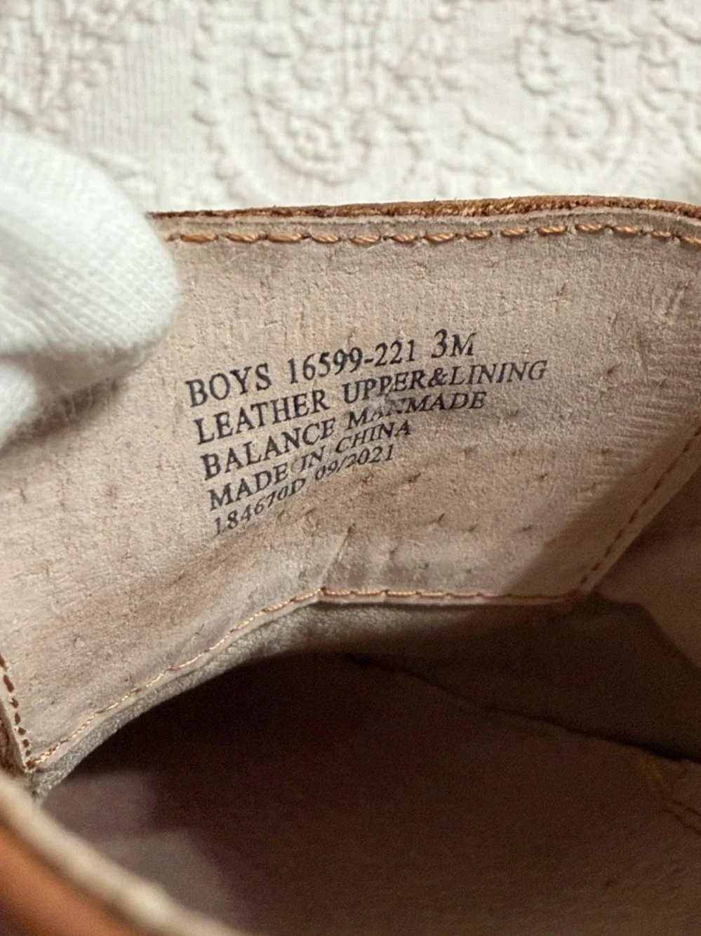 Florsheim Boys Size 3M Kids Dress Shoes Brown Leather Cap-Toe Lace-Up
